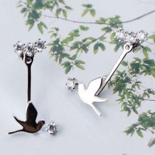 Rhinestone Bird Stud Earring