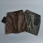 Mini Leopard Print Denim Skirt