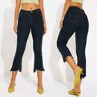 High-waist Asymmetrical Split Straight Leg Jeans