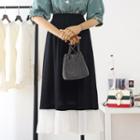 Midi Color Block A-line Skirt