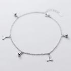 Mermaid Tail Bead Anklet Silver - One Size