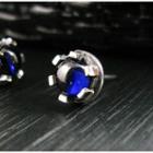 Blue Sapphire Sterling Silver Single Earring