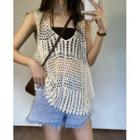 Crop Camisole Top/ Pointelle Knit Tank Top