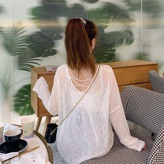 Long Sleeve Open Back Oversized T-shirt