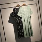 Tie-waist Printed Midi Dress