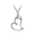 White Gold Plated 925 Sterling Silver Heart-shaped Pendant With White Cubic Zirconia And 45cm Necklace