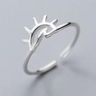 925 Sterling Silver Sun & Wave Open Ring S925 Silver - Ring - One Size