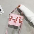 Flamingo Applique Bucket Bag