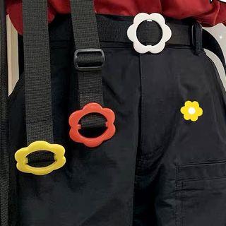 Flower-detailed Canvas Belt