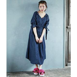 V-neck Midi Shirtdress