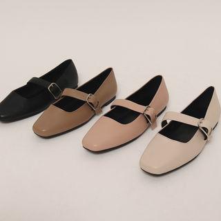 Belted-detail Mary Jane Flats