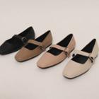 Belted-detail Mary Jane Flats