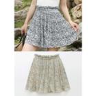 Inner Shorts Pleated Floral Miniskirt