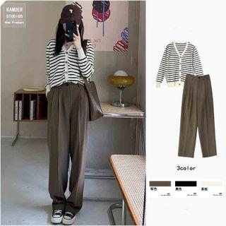 Striped Cardigan / Dress Pants