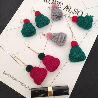 Miniature Knit Beanie Dangle Earring (various Designs)