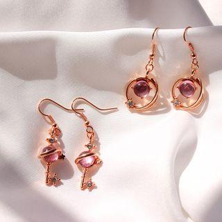 Rhinestone Planet Drop Earring 1 Pair - 5827 - Earring - Key - One Size