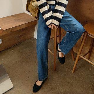Suede Mary-jane Flats
