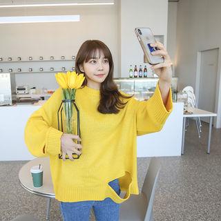 Slit-detail Oversized Sweater