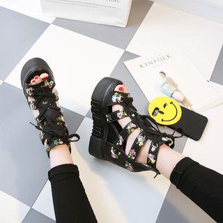 Hidden Wedge Platform High Top Sandals