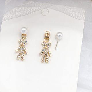 Bear Drop Earring / Clip On Earring