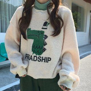 Graphic Print Fleece Sweatshirt