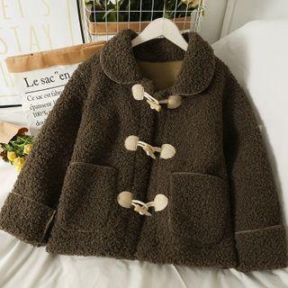 Toggle Peter Pan-collar Fleece Jacket In 5 Colors