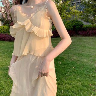 Frilled Camisole Top / Irregular Skirt