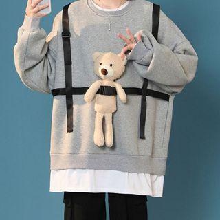 Bear Detail Mock Two-piece Sweatshirt