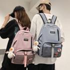 Applique Mesh Panel Backpack / Bag Charm / Set
