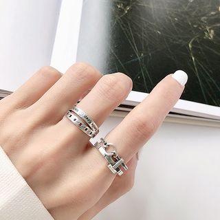 925 Sterling Silver Lettering Open Ring (various Designs)
