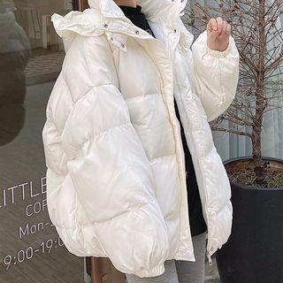 Hooded Oversize Padded Coat White - One Size