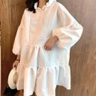 Puff-sleeve Loose-fit Dress As Figure - One Size