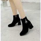Block-heel Embellished Ankle Boots