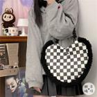 Checker Print Heart Tote Bag