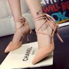 Tie-cuff Pointy Toe Pumps
