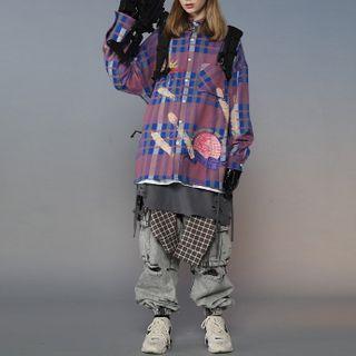 Earth Print Plaid Shirt