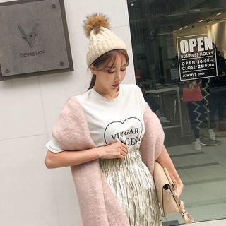 Heart Letter Print Short-sleeve T-shirt