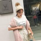 Heart Letter Print Short-sleeve T-shirt