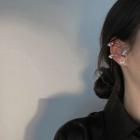 Set Of 4: Rhinestone Butterfly Ear Cuff Set Of 4 - Silver - One Size