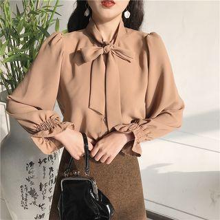 Bow-accent Frill-trim Blouse