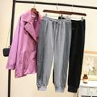 Cable Knit Panel Harem Sweatpants