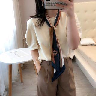 Striped Scarf Dark Green & Brown - One Size