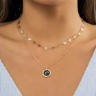 Moon & Star Pendant Layered Alloy Necklace