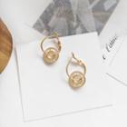 Alloy Hoop Dangle Earring Stud Earring - 1 Pair - Gold - One Size