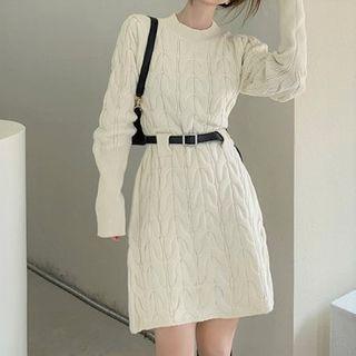 Mini Cable Knit Sweater Dress