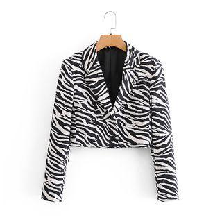 Zebra Prints Cropped Fit Blazer