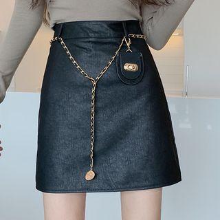 Mini A-line Skirt / Chain Belt