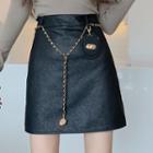 Mini A-line Skirt / Chain Belt