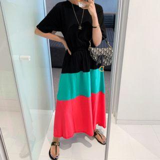 Round-neck Tiered T-shirt Dress