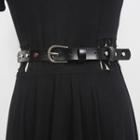 Chain Plain Belt Black & Silver - One Size